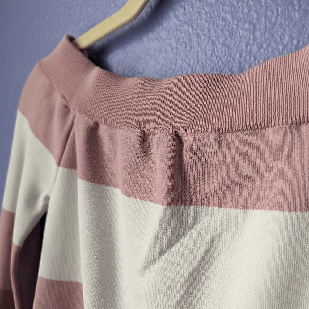 Women's Cloud Ten Sweater Color Block Off The Shoulder Bell Sleeve Small Pink - Picture 4 of 8